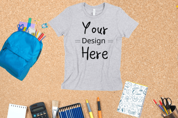 Back to School Gray T-Shirt Mockup