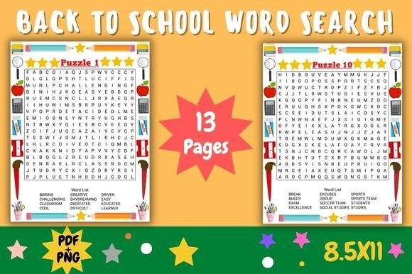 Back to School Word Search with Solution